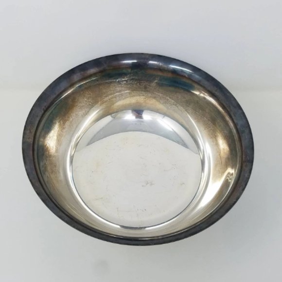 Vintage Silver Patinaed Large Pedestal Bowl, Paul Revere Reproduction #10 - Picture 8 of 9